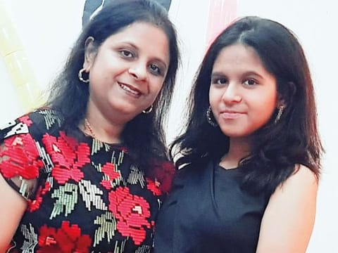 Gitali Sinha and her mother Pragati Sinha.