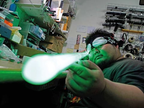 Makoto Tsai handcrafts lightsabers for Star Wars fans.