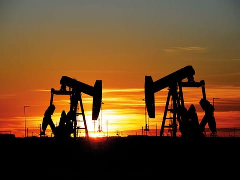Pump jacks at an oilfield in Midland, Texas. 