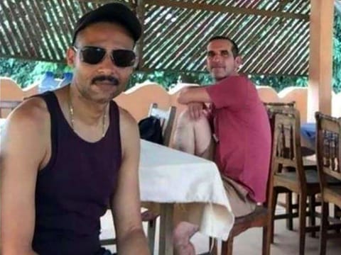 This undated photograph obtained on May 10, 2019, shows Laurent Lassimouillas (L) and Patrick Picque posing at an undisclosed location. 