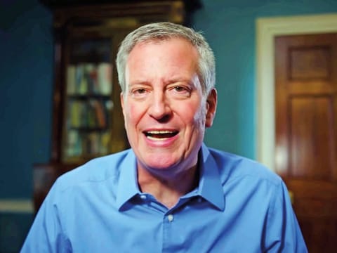 New York City Mayor Bill de Blasio 