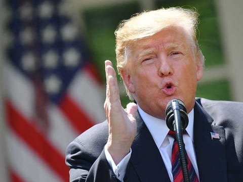 US President Donald Trump delivers remarks on immigration at the Rose Garden of the White House in Washington, DC on May 16, 2019. 