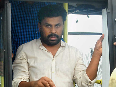 File photo: Dileep being brought to Thrissur as part of evidence collection in the actor abduction and assault case.