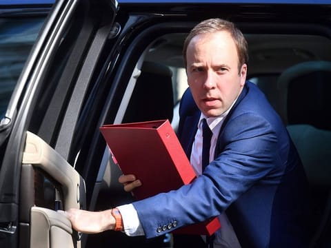 Britain’s Health and Social Care Secretary Matt Hancock 