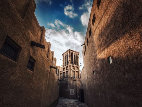 The winding streets of Al Fahidi Historical Neighbourhood offer glimpses into Dubai's rich history