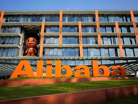 The logo of Alibaba Group is seen at the company's headquarters in Hangzhou, Zhejiang province, China.