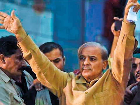 Leader of the opposition PML-N party Shahbaz Sharif. 