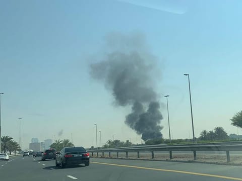 Smoke rises from the scene of the incident