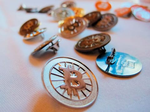 Bitcoin buttons at a recent conference in Berlin. Picture used for illustrative purposes.