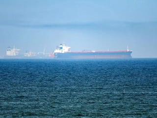 A file picture of tanker ships in the waters of the Gulf of Oman.