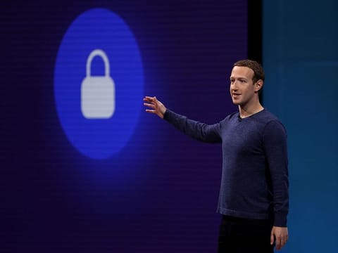 This file photo taken on May 1, 2018 shows Facebook CEO Mark Zuckerberg speaking during the F8 Facebook Developers conference in San Jose, California.