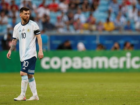 Argentina's Lionel Messi during the 2-0 Copa America win over Qatar.