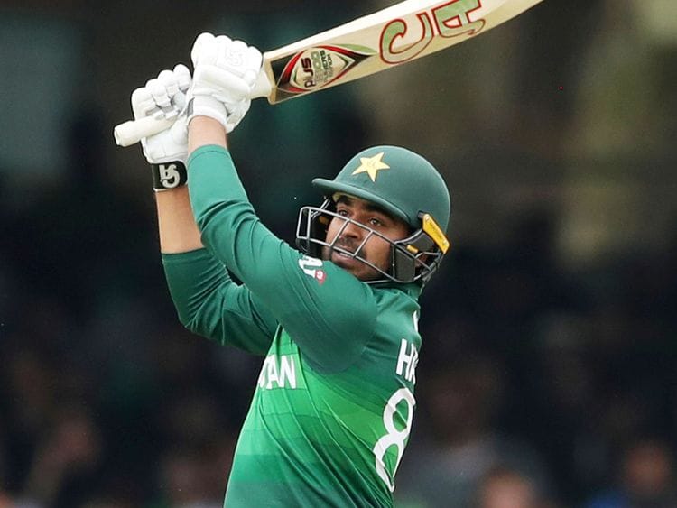 Pakistan's Haris Sohail plays a shot
