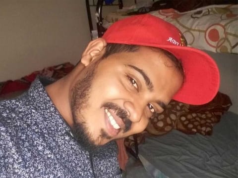 A selfie taken by Rajesh on Saturday. Until Friday, Rajesh and his colleagues had been living without money for food and power. 