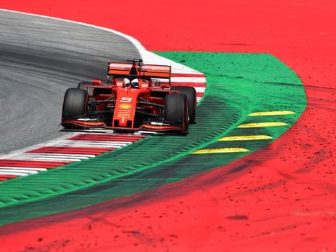  Ferrari's German driver Sebastian Vettel steers his car during the Austrian Formula One Grand Prix in Spielberg on June 30, 2019. 