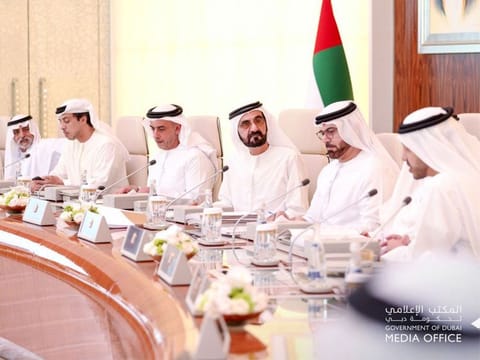Cabinet meeting Chaired by His Highness Shaikh Mohammad Bin Rashid Al Maktoum, Vice-President and Prime Minister of the UAE and Ruler of Dubai, in progress. 