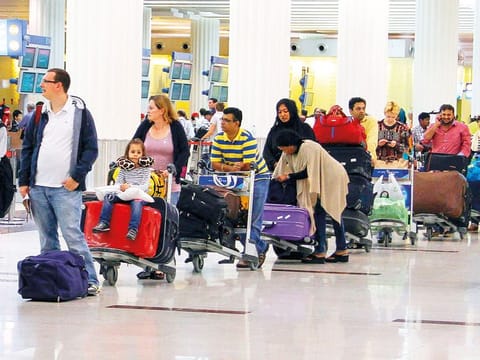 File image: Families travelling during the winter vacations, at Dubai International Airport, Terminal 3, Dubai.