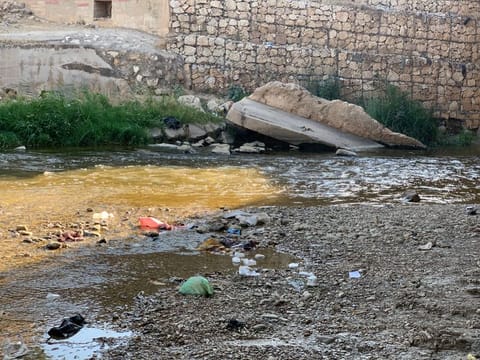 The Zarqa River in Jordan. 