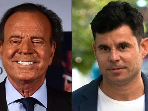 Julio Iglesias (left) and Javier Sanchez Santos.