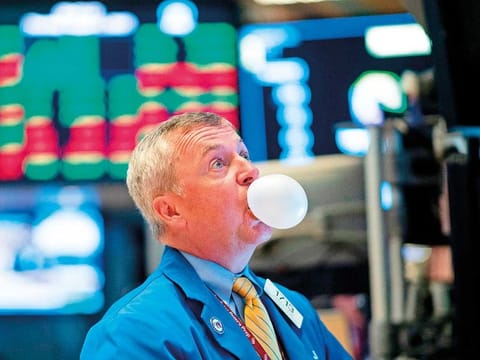 A trader at the New York Stock Exchange. 