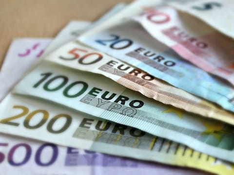 Euro bank notes. For illustrative purposes only.