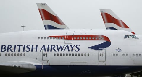 British Airways planes are parked at Heathrow Airport during a 48hr cabin crew strike in London, Tuesday, Jan. 10, 2017. ﻿﻿﻿﻿﻿﻿﻿﻿ 