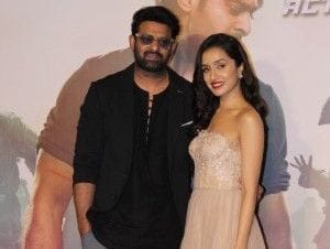 Actors Prabhas and Shraddha Kapoor at the trailer launch of "Saaho" in Mumbai on Aug 10, 2019.