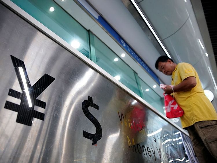 Chinese yuan and US dollar