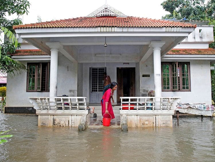 Kerala flooded house