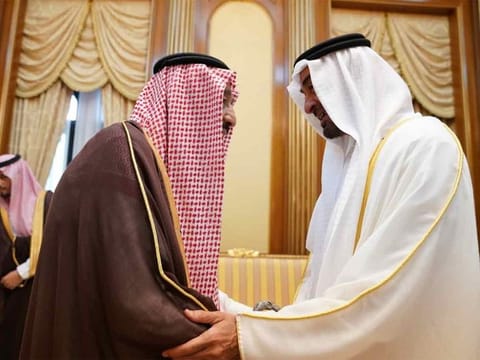 Sheikh Mohamed with Saudi King Salman bin Abdulaziz 