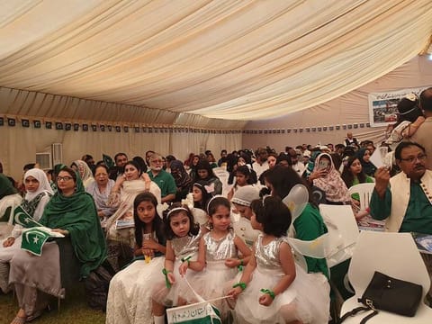 Pakistani expatriates at the Consulate General of Pakistan in Dubai on Wednesday to celebrate the nation's Independence Day. 