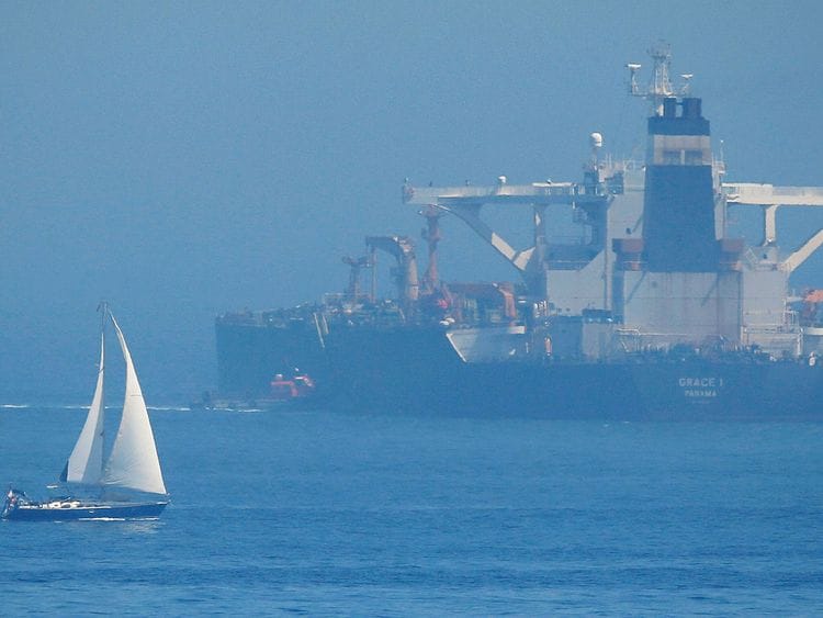 A sailboat sails