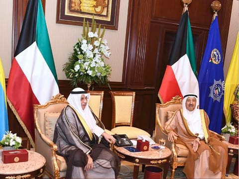 Kuwait Emir Sheikh Sabah Al Ahmad receives the Interior Minister August 26.