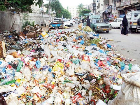 A view of garbage dump at Soldier Bazaar.
