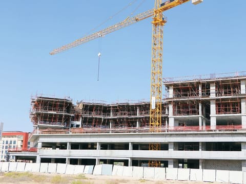 A project at International City by Sun & Sand Developers. The ground plus six storey apartment building is to be ready next year.