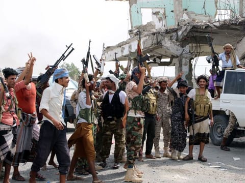 Southern fighters  in Aden, Yemen.