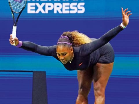 Serena Williams of the US takes a bow during her  semi-final singles match against Elina Svitolina of Ukraine.