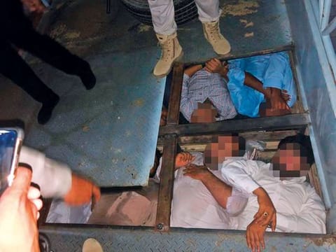 The border jumpers — who include a number of women — were caught trying to clandestinely enter the UAE through the Buraimi-Al Ain border checkpoint at Khatm Al Shiklah between in the UAE and Oman.