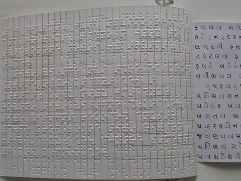Braille document generated through the model. 