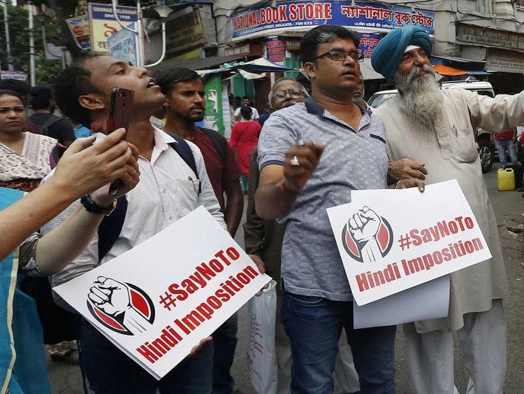 Hindi protest
