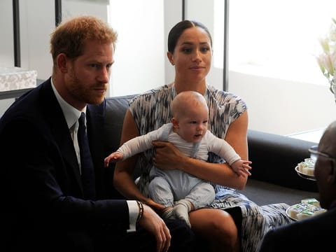 Britain's Harry and Meghan with their son Archie in Cape Town, South Africa, Wednesday Sept. 25, 2019.