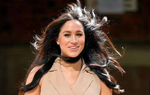 FILE PHOTO: Britain's Meghan Markle, Duchess of Sussex, arrives to meet academics and students during a roundtable discussion on female access to higher education with the Association of Commonwealth Universities, at the University of Johannesburg, Johannesburg, South Africa, October 1, 2019. REUTERS/Toby Melville/File Photo