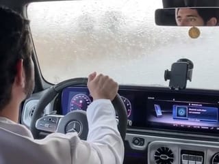 Video: See how Sheikh Hamdan took a drive in rainy Dubai