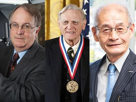 Lithium brothers (from left): Stanley Whittingham, John B. Goodenough, and Akira Yoshino