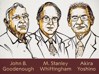 3 lithium-ion battery inventors win Nobel Chemistry Prize