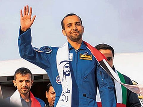 UAE astronauts Hazzaa AlMansoori and Sultan AlNeyadi spoke about their space training experience during a press conference in Dubai today.