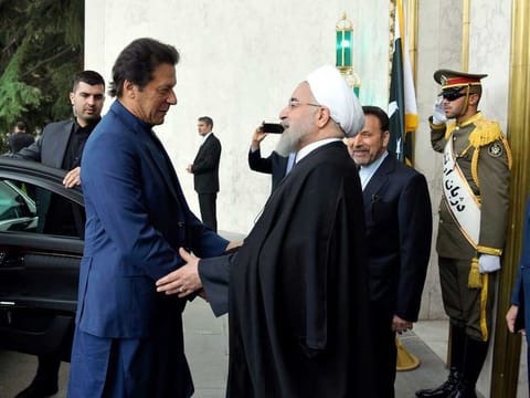 Pakistan Prime Minister held meeting with President of Iran Hassan Rouhani soon after his arrival in Tehran on Sunday.