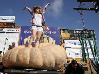 Pictures: Giant pumpkin weighing nearly 1 ton sets California record