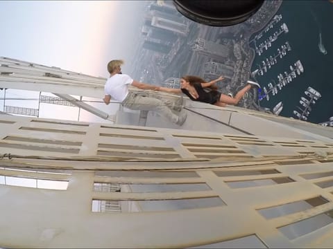 Russian model Viki Odintcova in her death defying stunt in Dubai