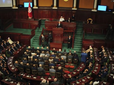 Newly elected Tunisian President Kais Saied speaks during his swearing in ceremony, in Tunis